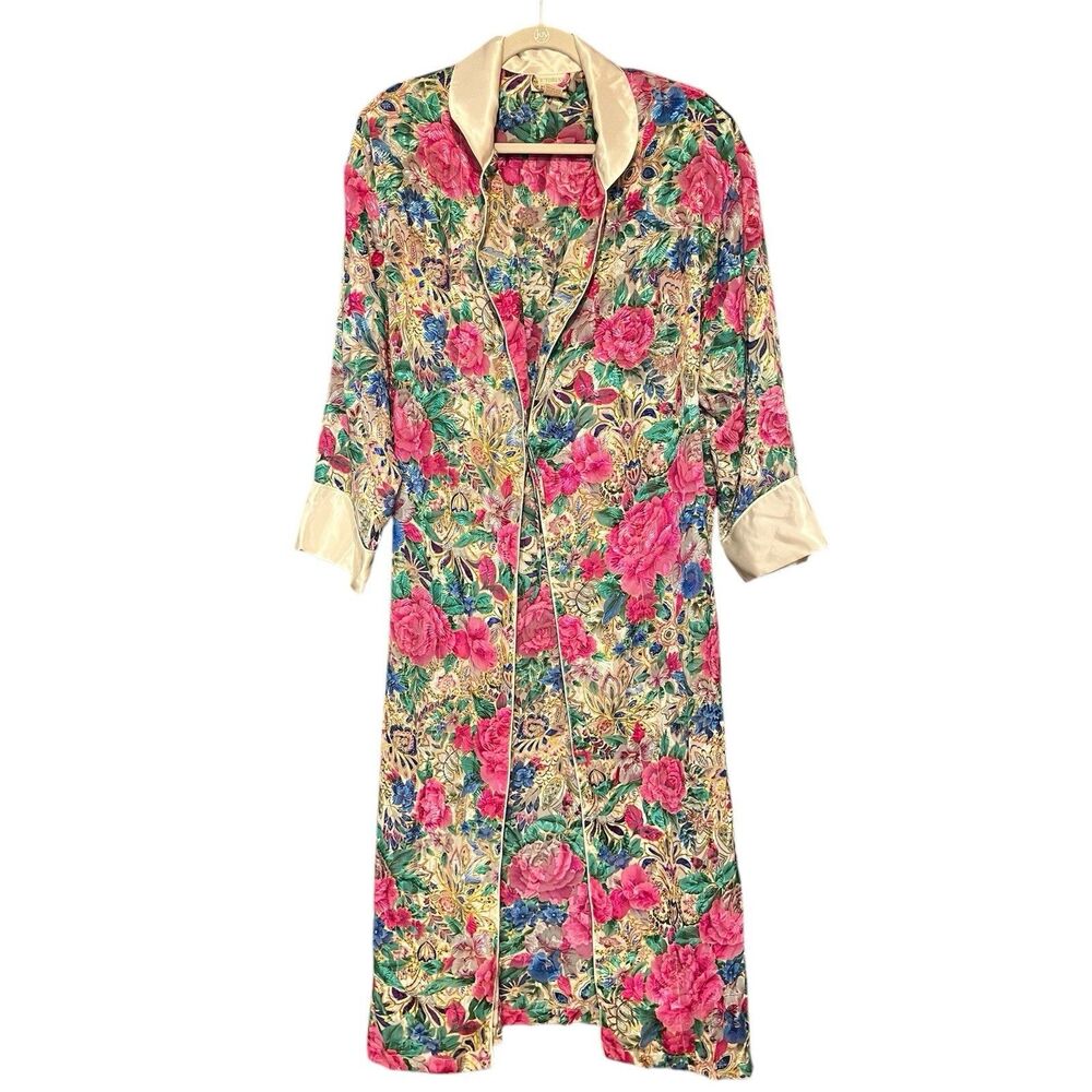 Vintage Gold Label Victoria’s Secret Floral Silky Robe